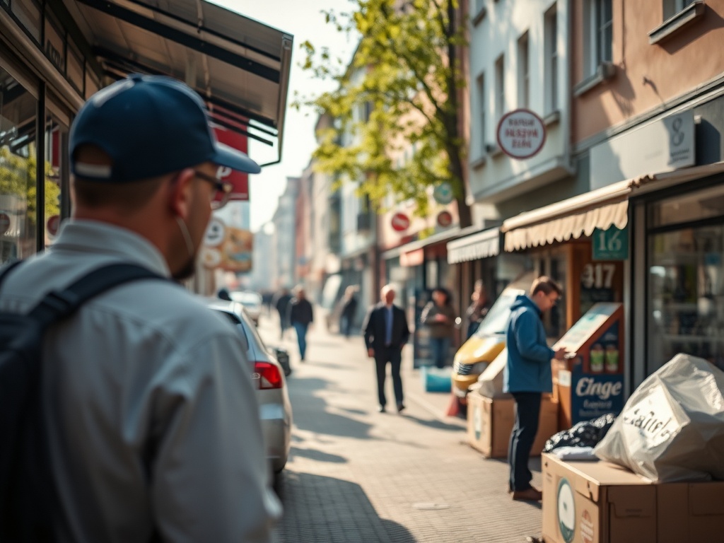 Grafika symbolizująca oferty pracy w Radomiu, z tekstem 'Praca w Radomiu - kwiecień 2026'